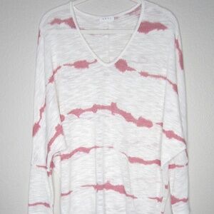 Enti White and pink print sweater - Size Large